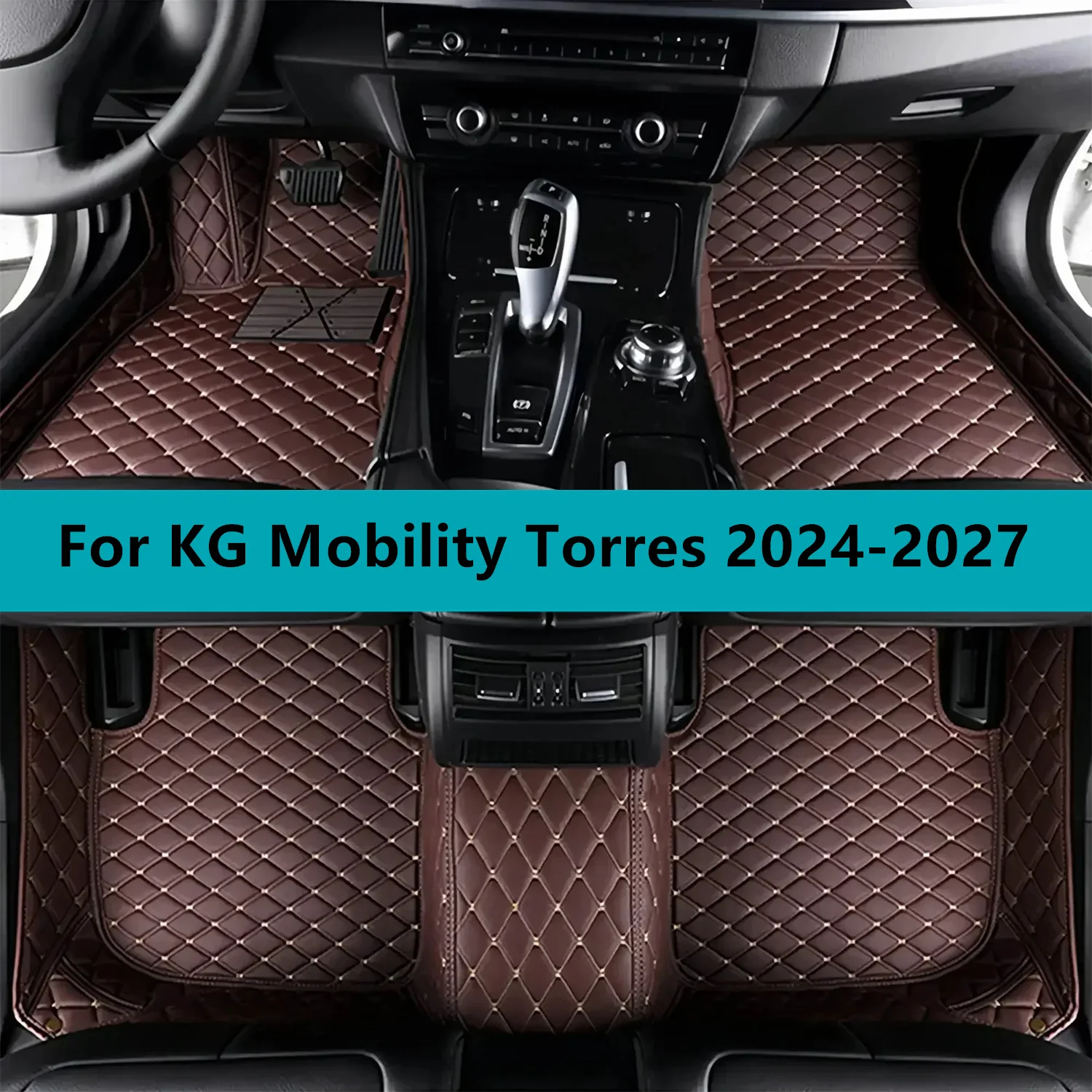 

Artificial leather Car Floor Mats For KG Mobility Torres EVX 2023 2024 2025 2026 2027 All Weather Waterproof Car Floor Mats