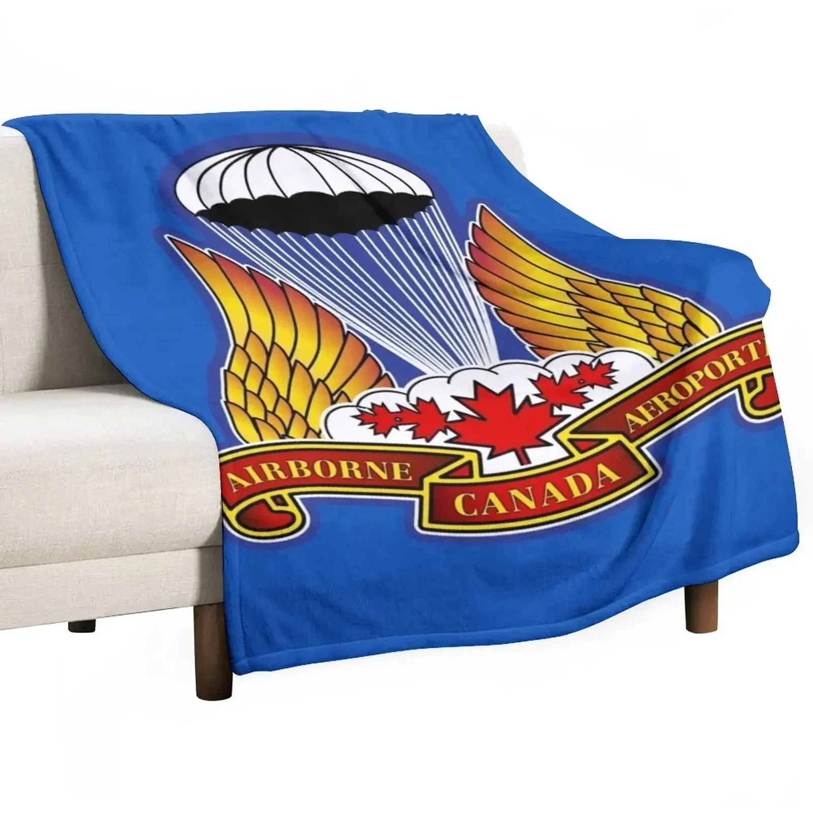 CANADIAN AIRBORNE REGIMENT Throw Blanket blankets and throws bed plaid Blankets