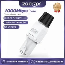 ZoeRax RJ45 Cat6A Cat7 Cat8 Connectors Tool-Free Reusable Shielded Ethernet Termination Plugs for 23AWG SFTP UTP Cable 1PCS