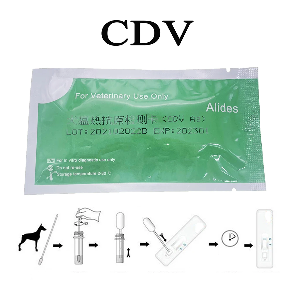 1PCS Canine Pet Dog CPV CDV Rapid Plague Rapid Test Kit Strip Virus Distemper Physical Examination Kennel Reagent Paper Clinic