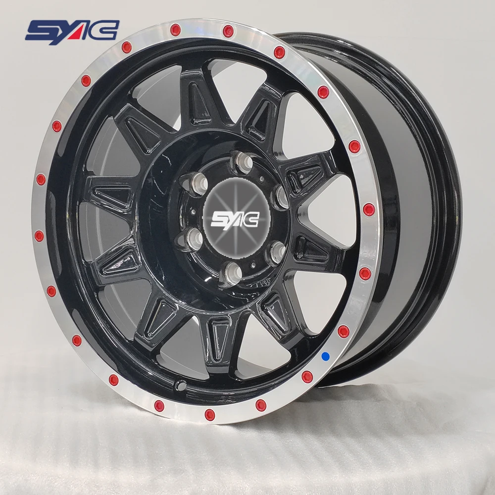 SYAC Factory Customized 6061 Forged Aluminum Alloy Wheels 17*9J PCD6*139.7 ET0 CB100 Bead Lock Style OFF-ROAD Car Rims