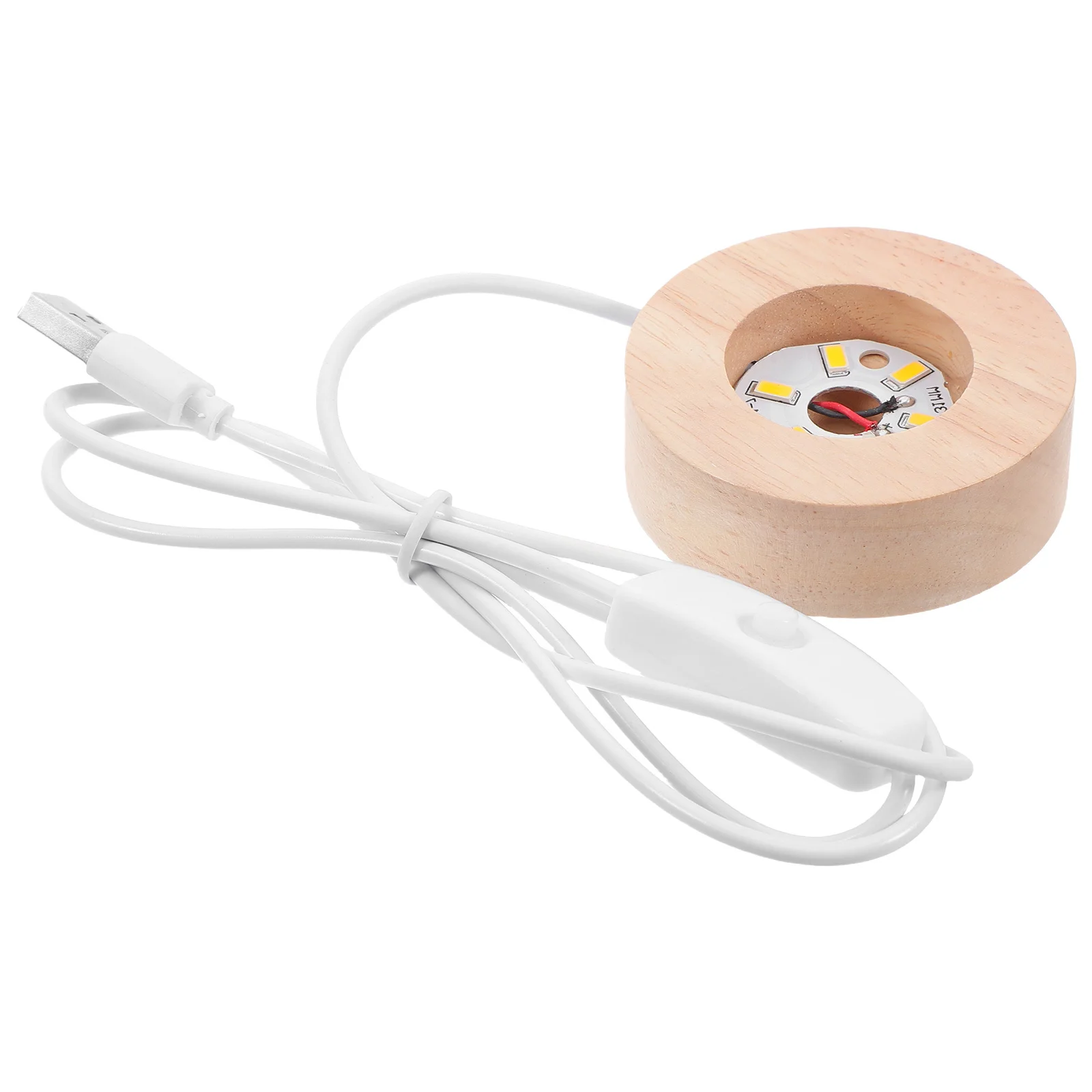 Night Light Base Wooden Crystal Balls Holder Round Lighted Display Rack for Glass Art LED Base Table Lamp Wood Craft Pedestal #6