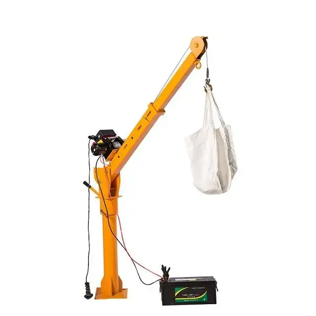 Truck Cranes Portable Electric Hoist Winch Hydraulic Remote Control Mobile Jib Mounted Pickup Arm Lift Small Mini Crane 500kg