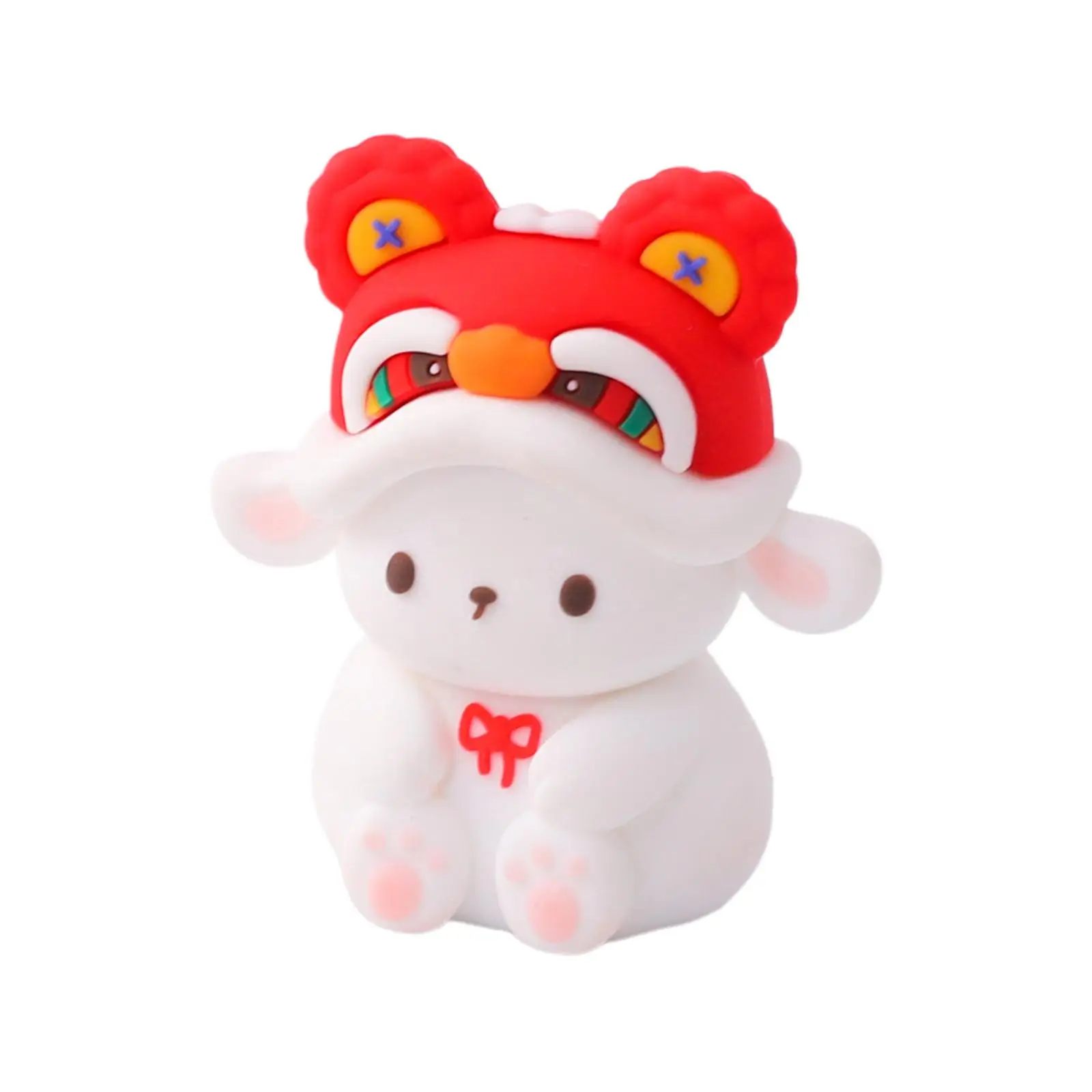 Cute Soft Rabbit Doll Animal Figurine Small Animal Figure Statue Kids Toy Soft Rubber Car Dashboard Desktop Shelf Decor
