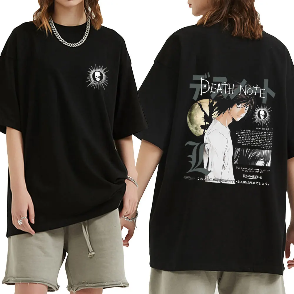 Japan Anime Death Note Yagami Light T Shirts Men High Quality Cotton Tee Shirt Fashion Hip Hop T-shirts Summer Funny Streetwear