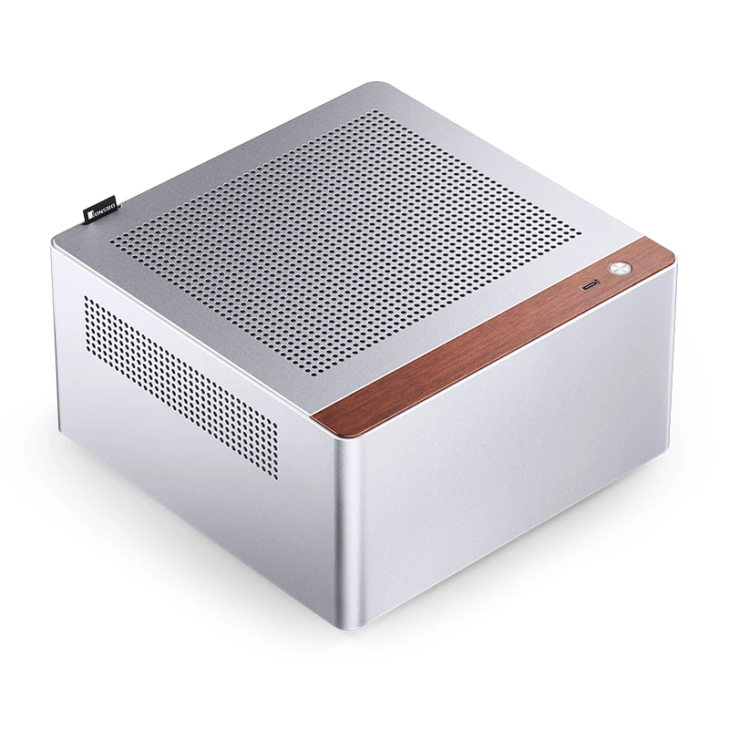 JONSBO N10/NV10 ITX Casing MINI Aluminium Aloi 1U FLEX Catu Daya Sasis Komputer Kantor Desktop
