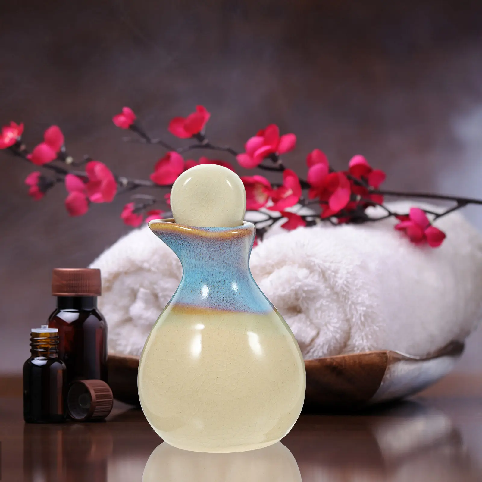 Ceramics Essential Oil Pot White Classic Porcelain Bottle Beauty Salon Spa Dispenser Container Beauty Salon Supplies