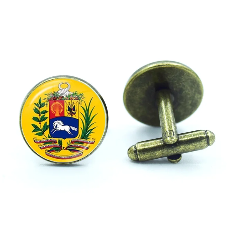 أزرار أكمام قميص زجاجي متعدد الطبقات للرجال ، أساور خريطة شعار إسبانيا ، أزرار أكمام فنية جديدة ، مصنوعة يدويًا