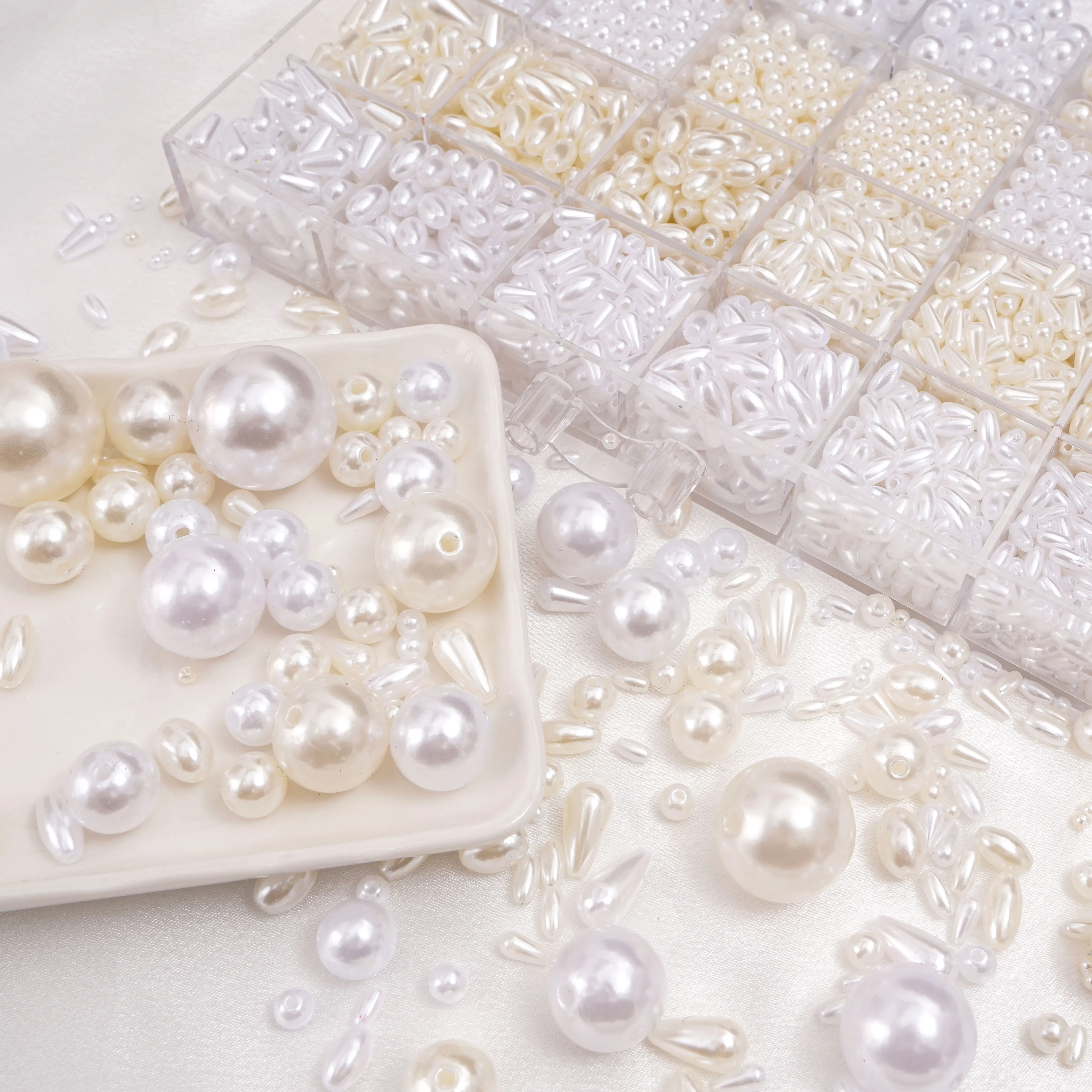 50-400Pcs Multi Style ABS Imitation Pearl Beads Loose Spacer Jewelery Beads for DIY Bracelet Necklace Jewelry Making Materials