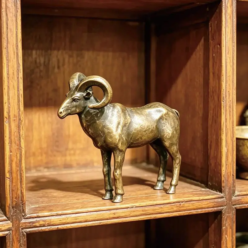 Retro Style Creative Animal Figurines Horse Ram Elephant Rhinoceros Toad Tiger Statue For Home Office Decor Collectible Gift Orn