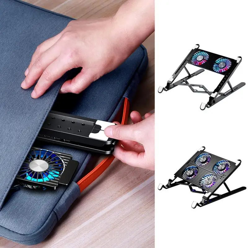 Laptop Cooling Stand Laptop Cooler Cooling Pad Height Flexible Slim Portable Fast Cooling Quiet Laptop Fan Cooling Pad Protect