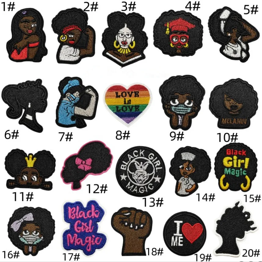 10 Pcs Girl's Magic Iron Embroidery Patch Embroidered Clothing Hat Bag Shoe Repair Material Phone Gift Box Decor DIY Accessory