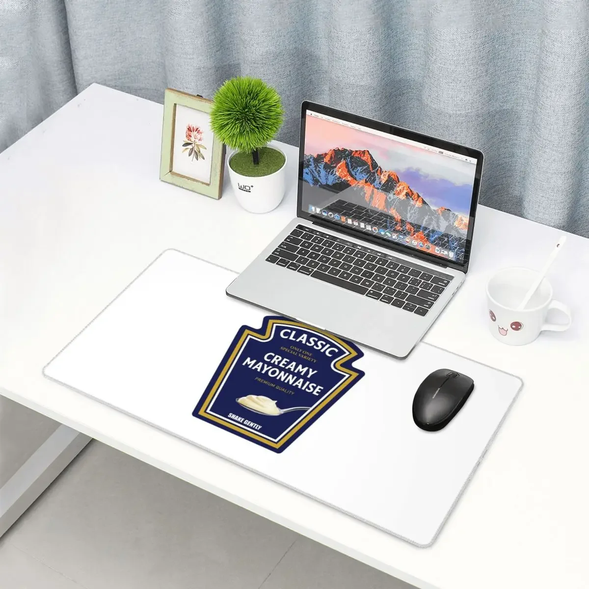 Large Mouse Pad Mayonnaise HalloweenCostume Family GroupMatching Couple Ketchup Mustard MayoGamerPC Laptop Mats KeyboardDesk Mat