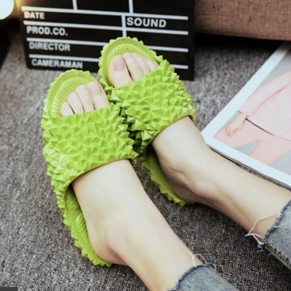 عارضة مضحك الإبداعية دوريان النعال البلاستيكية المضادة للانزلاق الشقق النعال النساء بحر أحذية الشرائح الصنادل الشاطئ #3