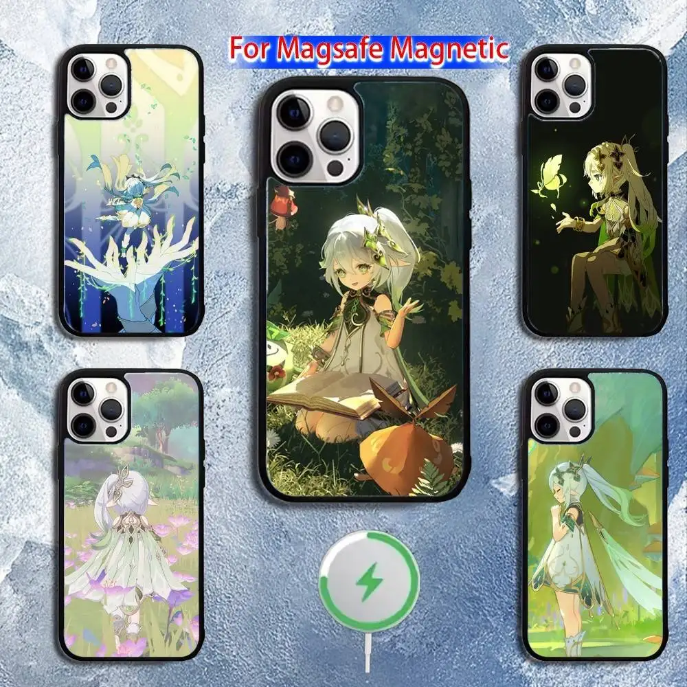 

G-Genshin Impact Nahida Phone Case For iPhone 16,15,14,13,12,11,Pro,Max,Plus,Mini,Magsafe,Magnetic Wireless Charging Case
