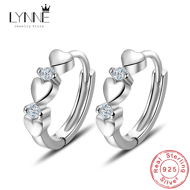 New 925 Sterling Silver Women Fashion Jewelry Heart Zircon Exquisite Hoop Earrings Girl Birthday Gift Rhinestone Hook Ear Circle