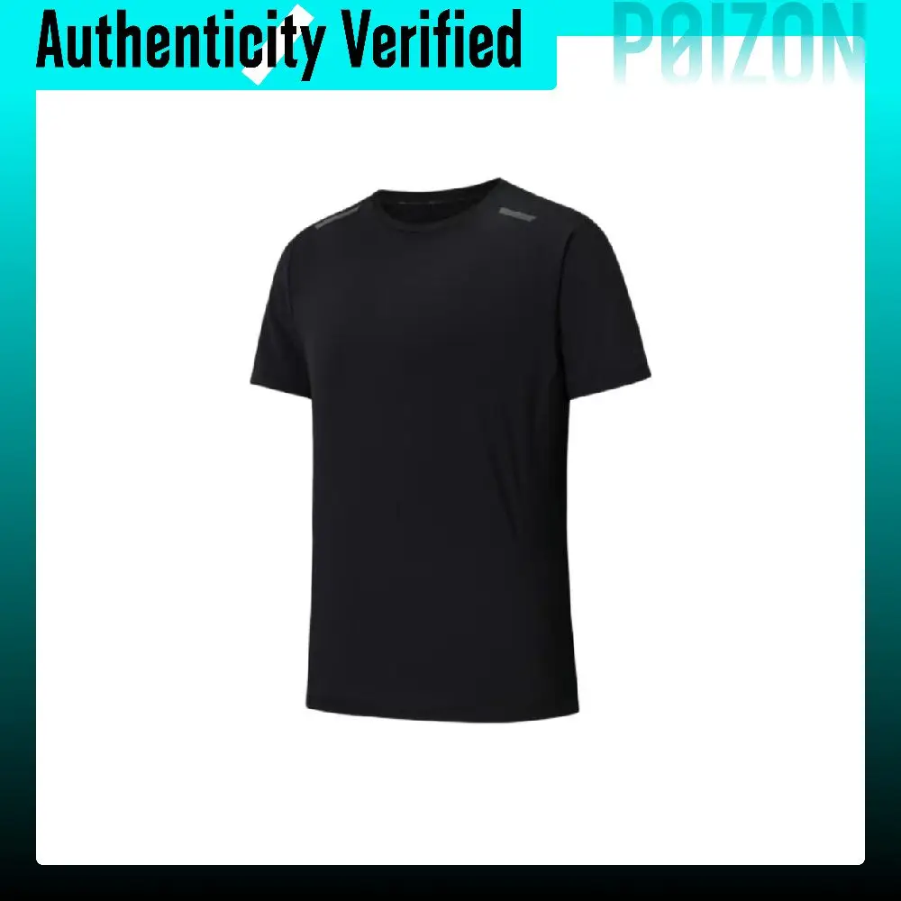 ANTA Quick-Dry T-Shirts Men's Black Crew Neck Moderate Straight Fit 152630122-4