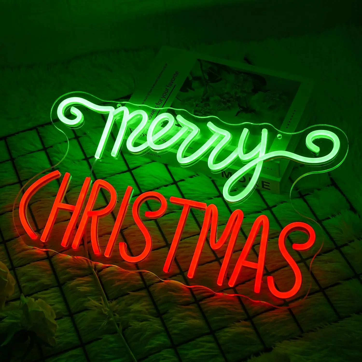 Wesołych Świąt Neon Sign Art Letters Glowing Neon Led Light Sign Xmas Wall Decor For Room Decoration Home Party Shop Dimmable