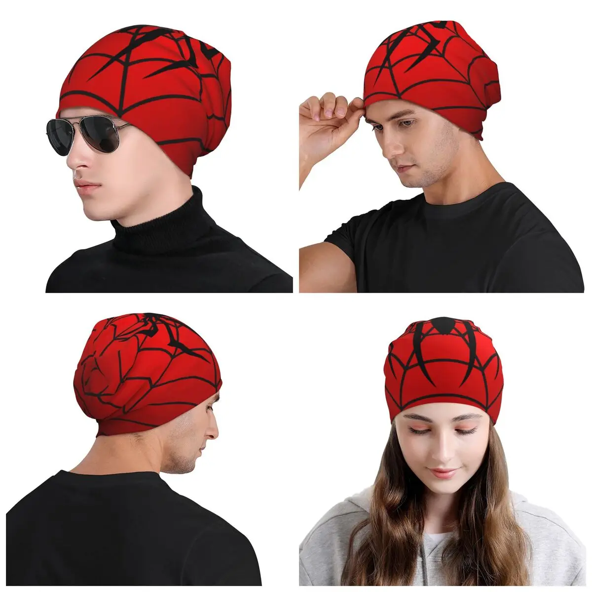 Niestandardowy Spider Man Cartoon Superhero Skullies czapki czapki unisex zimowa ciepła czapka robiona na drutach dla dorosłych czapki z daszkiem