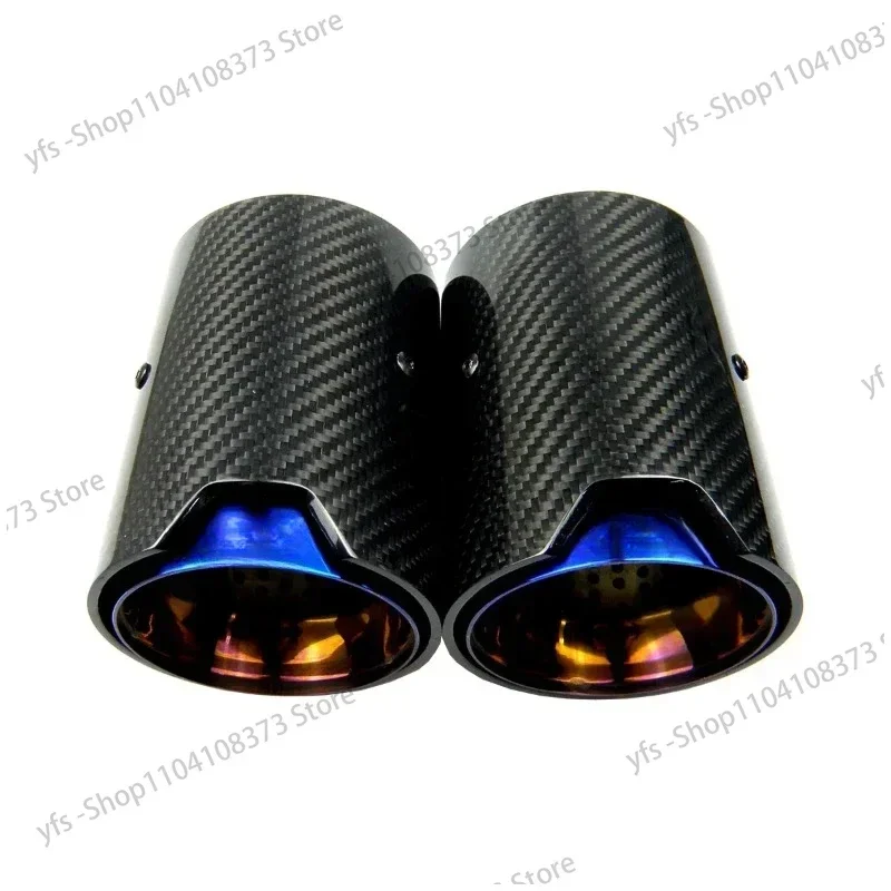 

1 Piece Burnt Blue Carbon Fiber Exhaust Tip Muffler For M Performance exhaust pipe M2 F87 M3 F80 M4 F82 F83 M5 F10 M6 F12