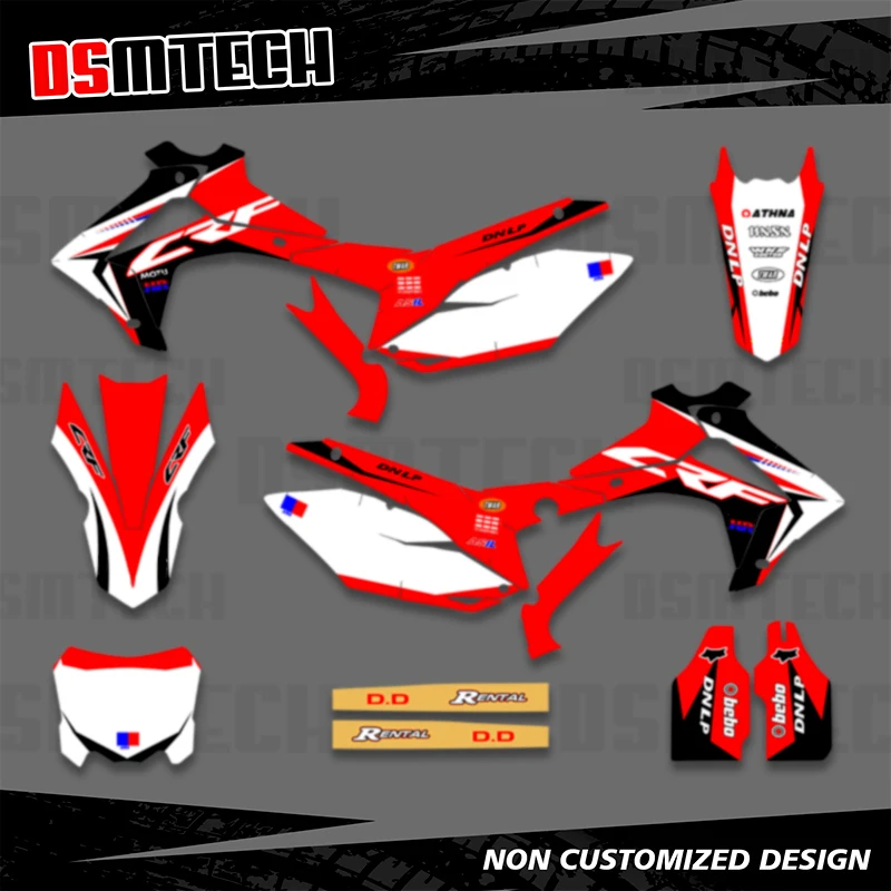 

DSMTECH полная графика наклейки наборы наклеек для HONDA CRF250 2014-2017 CRF450 CRF 450 2013-2016 номер имя фон на заказ