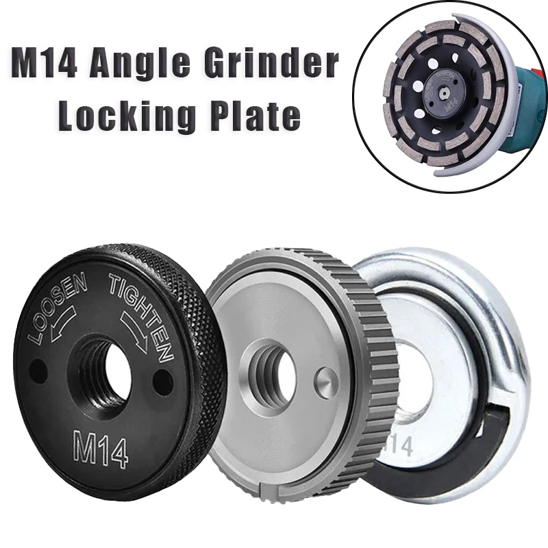 1Pc Angle Grinder M14 Thread Inner Outer Flange Nut Set Quick Release Nut Power Replacement For Milwaukee Metabo Bosch Makita