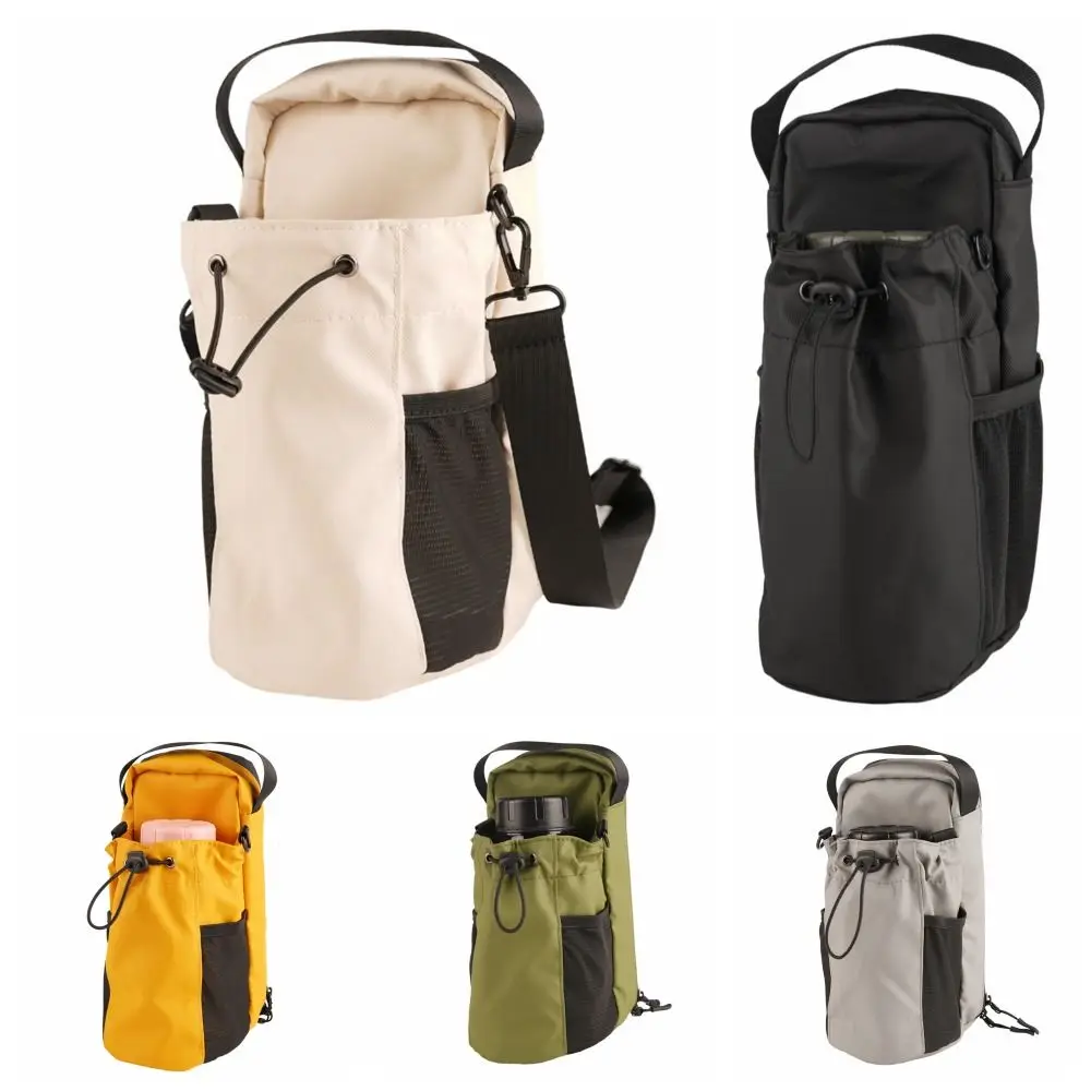 

Magnetic Water Bottle Sling Bag Pull Cord Large Capacity Gym Bottle Bag with Shoulder Strap Multi-layer Crossbody Sports Bag