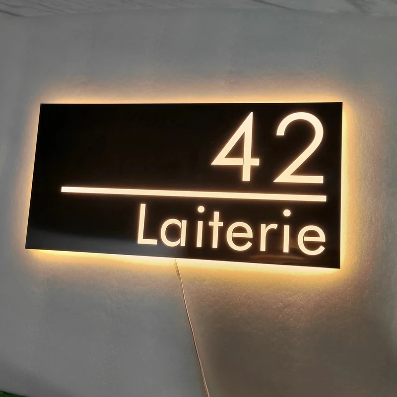 led acrilico luminous house number placa sinal de endereco luz branca ou amarela fonte de alimentacao disponivel home art 220v 01