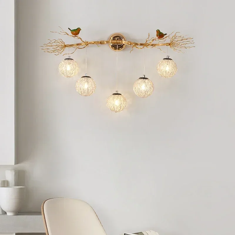 Northern European Bird Nest Aluminum Wall Lamp LED wall lamp Restaurant Villa Living Room Decoration