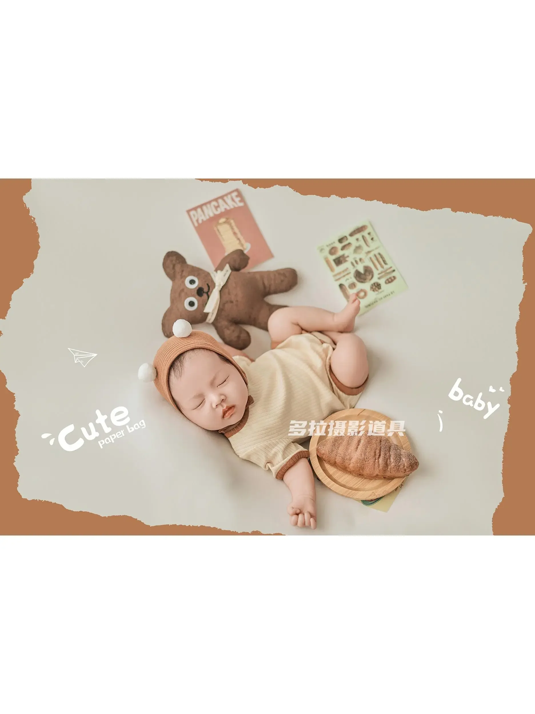 Newborn Photography Clothing Theme Baby Photography Clothing Bear Doll Full Moon Photo Prop  신생아촬영  아기 코스프레