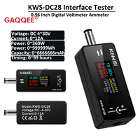 DC 4~30V 12A Digital Voltmeter Voltage Current Capacity Power Indicator Test KWS-DC28 Intelligent Interface Tester TFT Display