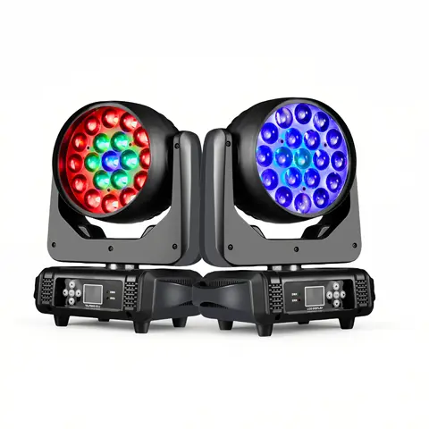 19x15W Işın Hareketli Kafa Işık 4IN1 RGBW LED Yıkama Zoom Sahne Işık DMX Etkisi DJ Disko Parti Konser Düğün için