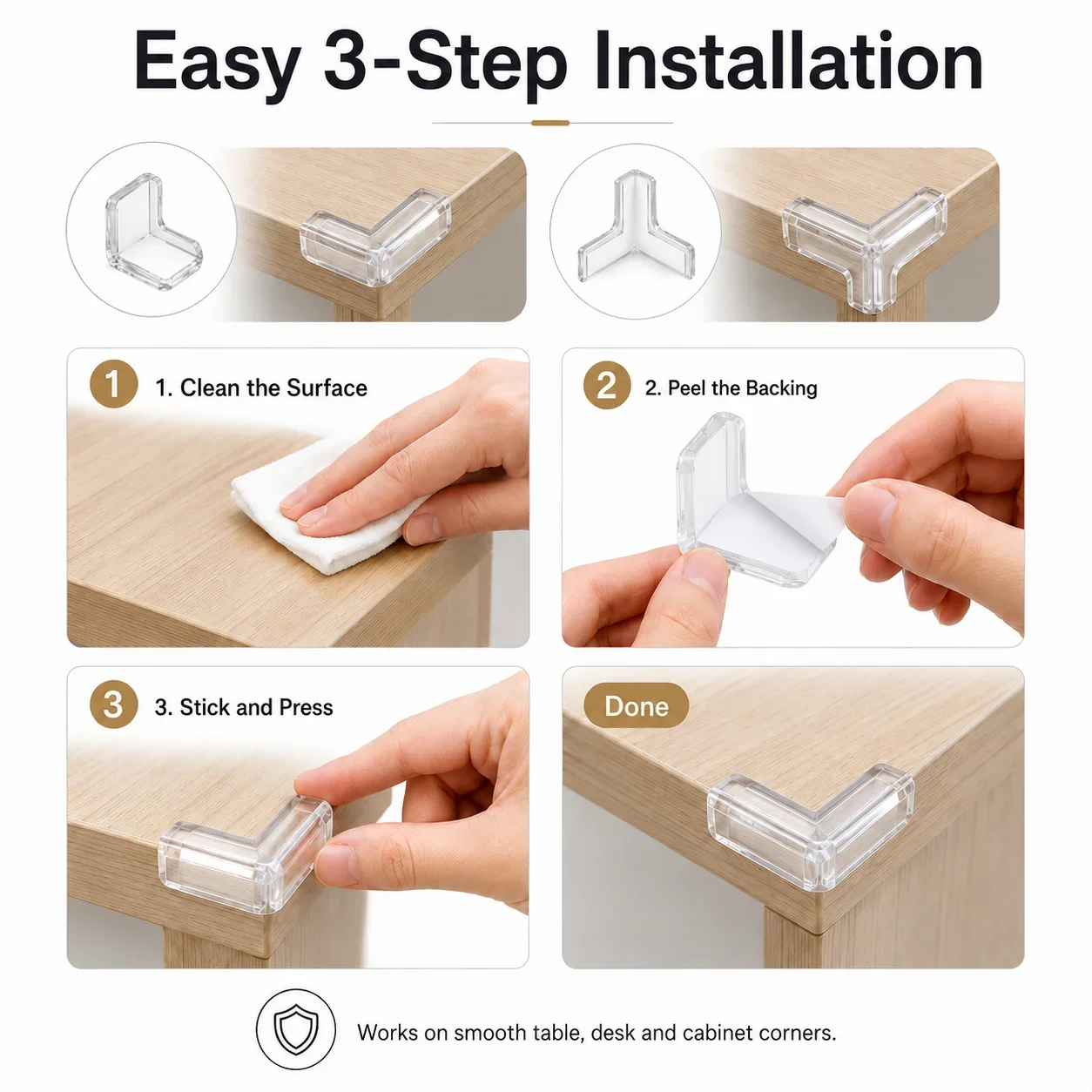Baby Safety Silicone Corner Protectors 4PCS Table Edge Guards Anti-Collision for Kids