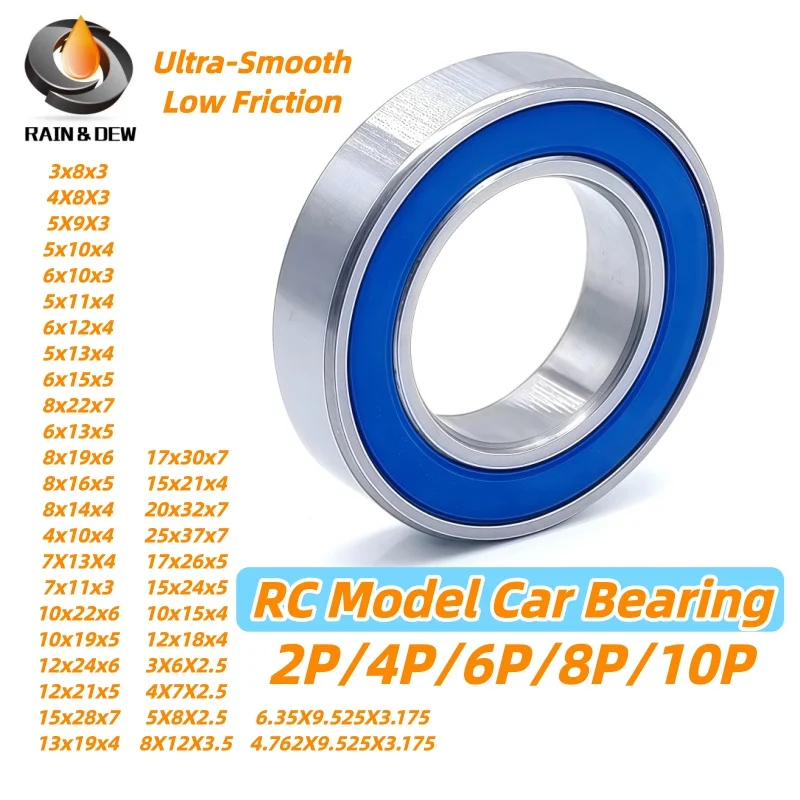2P/4P/6P/8P/10Pcs RC Car Bearings 6802RS 15x24x5 mm ABEC-7 Metric Thin Section Ball Bearing 6700RS 686RS 688RS MR105RS