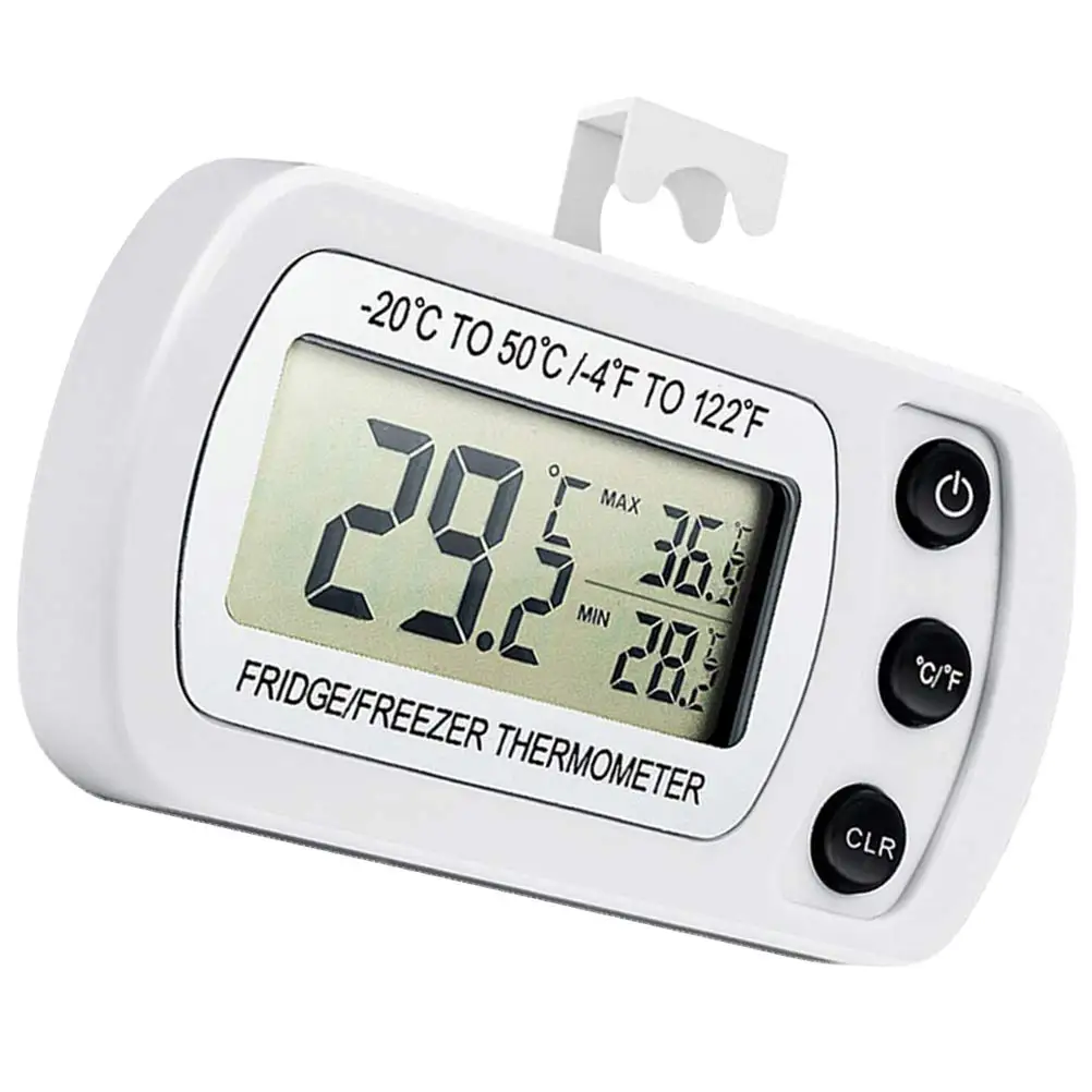 

2pcs Digital Refrigerator Thermometer Fridge Freezer Temperature Sensor Monitor Large LCD Waterproof Hook Design Celsius