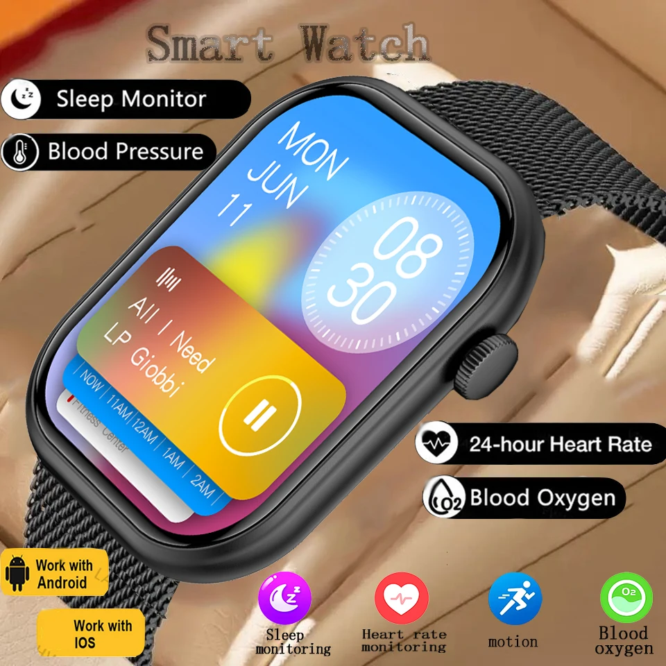 Smart Watch Sleep Health Monitoring IP67 Waterproof Message reminder Fitness tracking siri sports Smart Watch For Apple Android