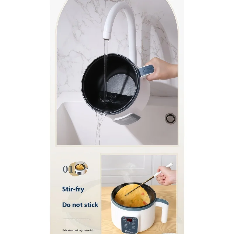 1.7L وعاء طبخ أرز كهربائي صغير طبقة مزدوجة 220 فولت طباخ متعدد غير لاصق ذكي ميكانيكي متعدد الطباخ على البخار وعاء أرز للمنزل #6