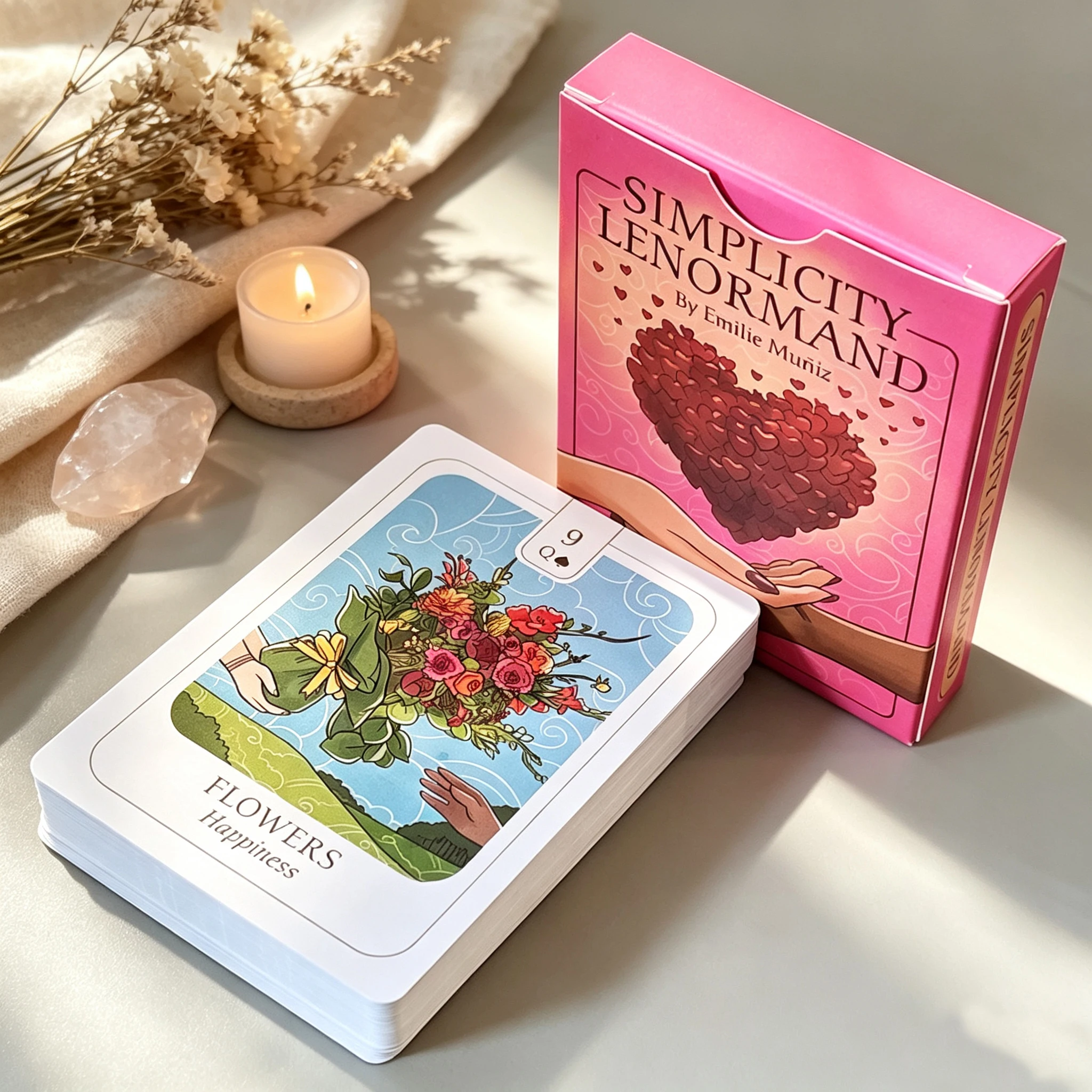 Simplicity Lenormand Deck, 41 Pcs Beautifully Illustrated Cards with Meaningful Symbolism with Yes, No, Maybe Cards 9*6cm