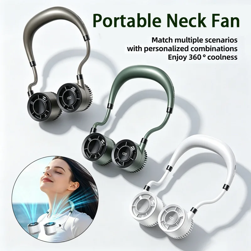 

Digital Display Neck Fan 5000mAh 4-Speed Wearable Bladeless Summer Lazy Neck Fan Display Screen Portable Mini Neck Fan New 2026