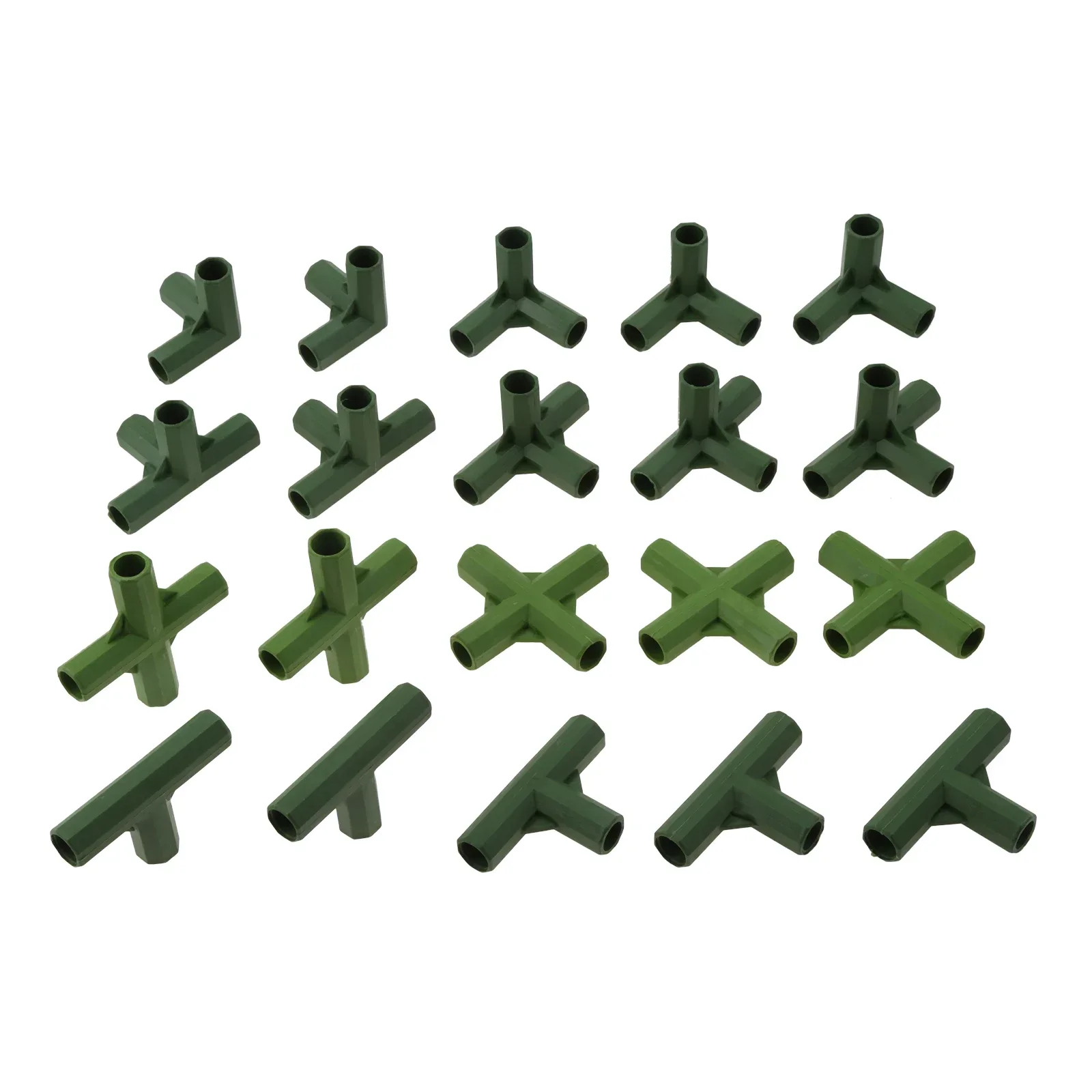 

20pcs Plant Frame Connectors Right/Flat Angle 3-way 4-way 11mm Dia. 0.43in Plastic Stake Edging Corner Greenhouse Garden Supply