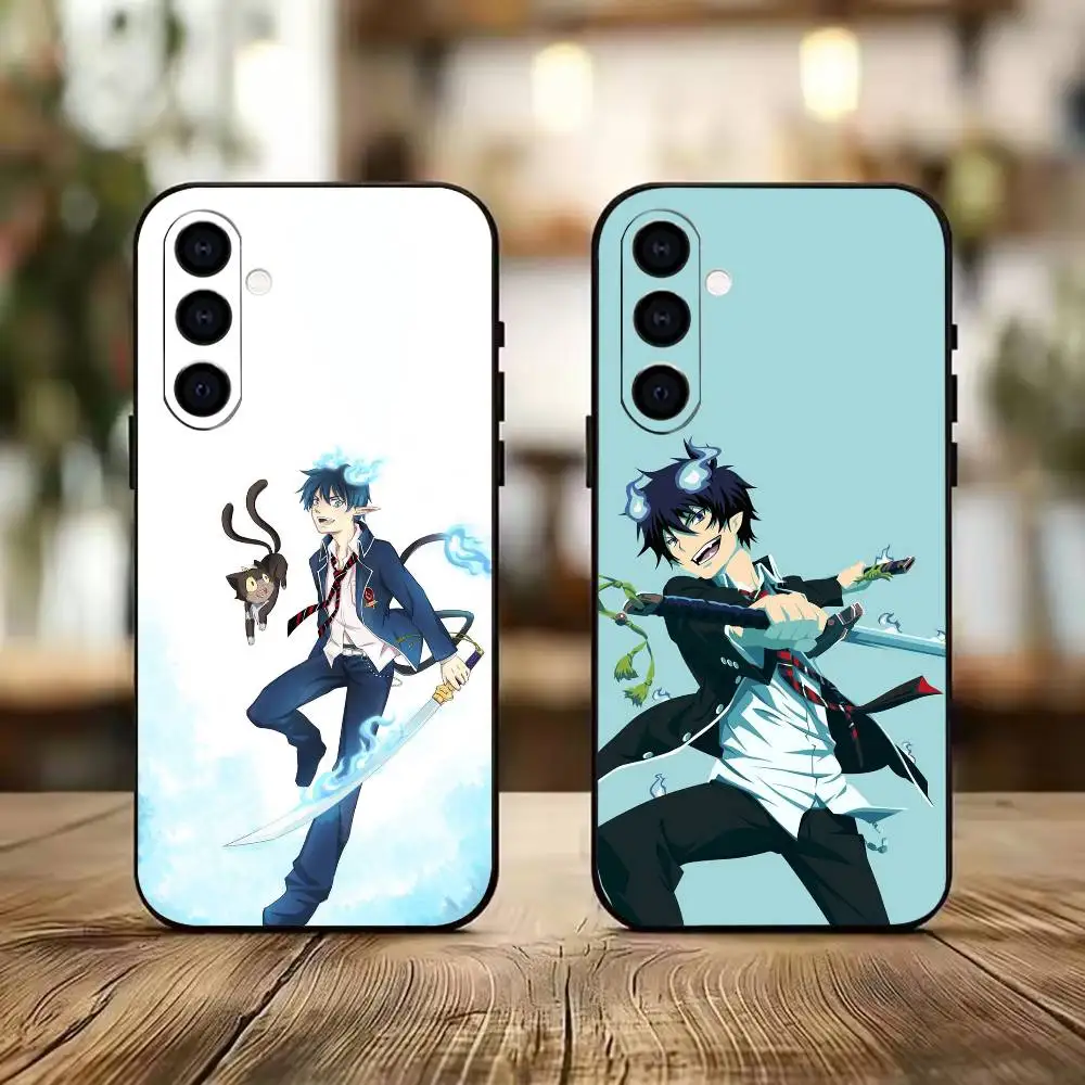 Dark Anime B-Blue E-Exorcist Rin Okumura Black Soft Silicone Phone Case for Samsung A73 20,21,22,31,32,52,53,72