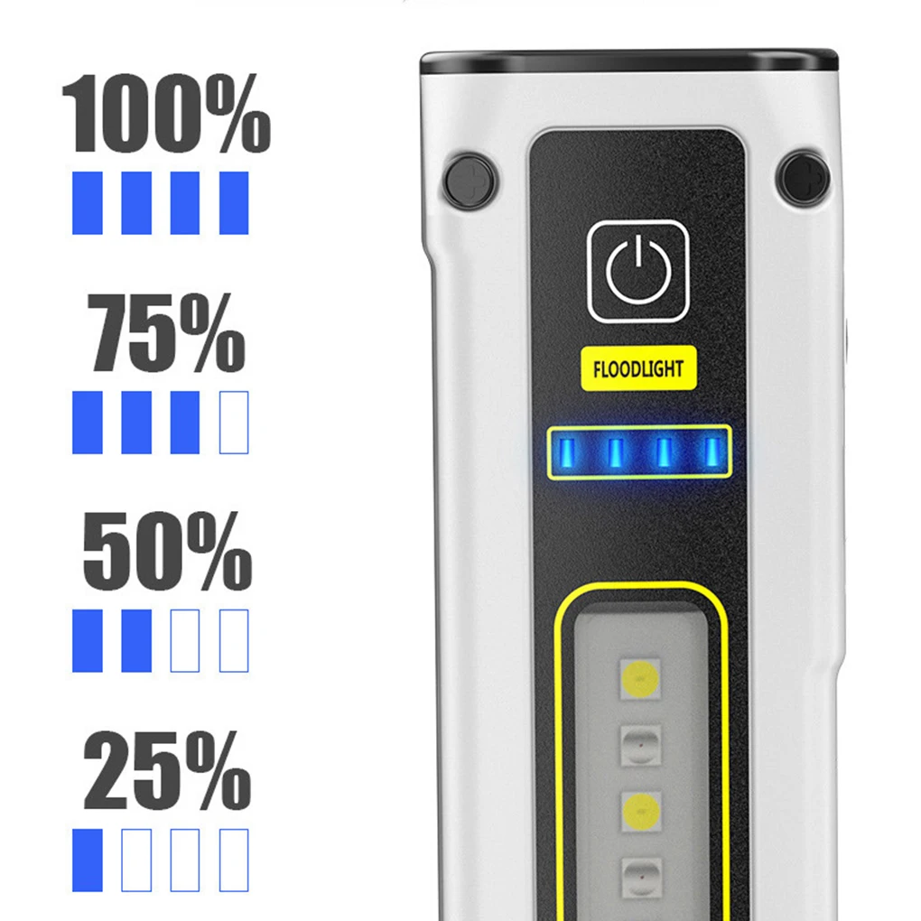 Potente reflector para aventuras al aire libre, compacto y versátil, fácil de llevar, recargable