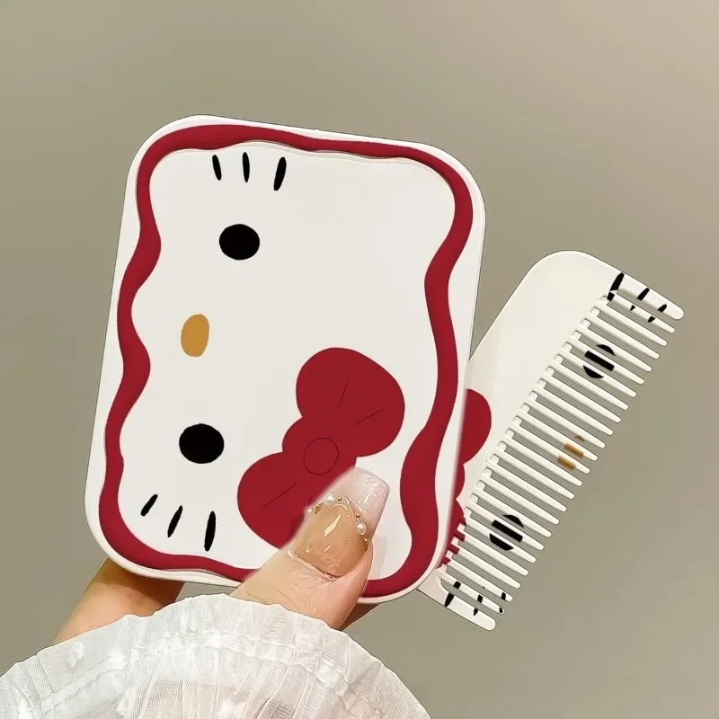 Kawaii Makeup Mirror Portable Folding Mirror Set Pocket Mirror Cartoon Anime Portable Women Supplies Wholesale Girl Students