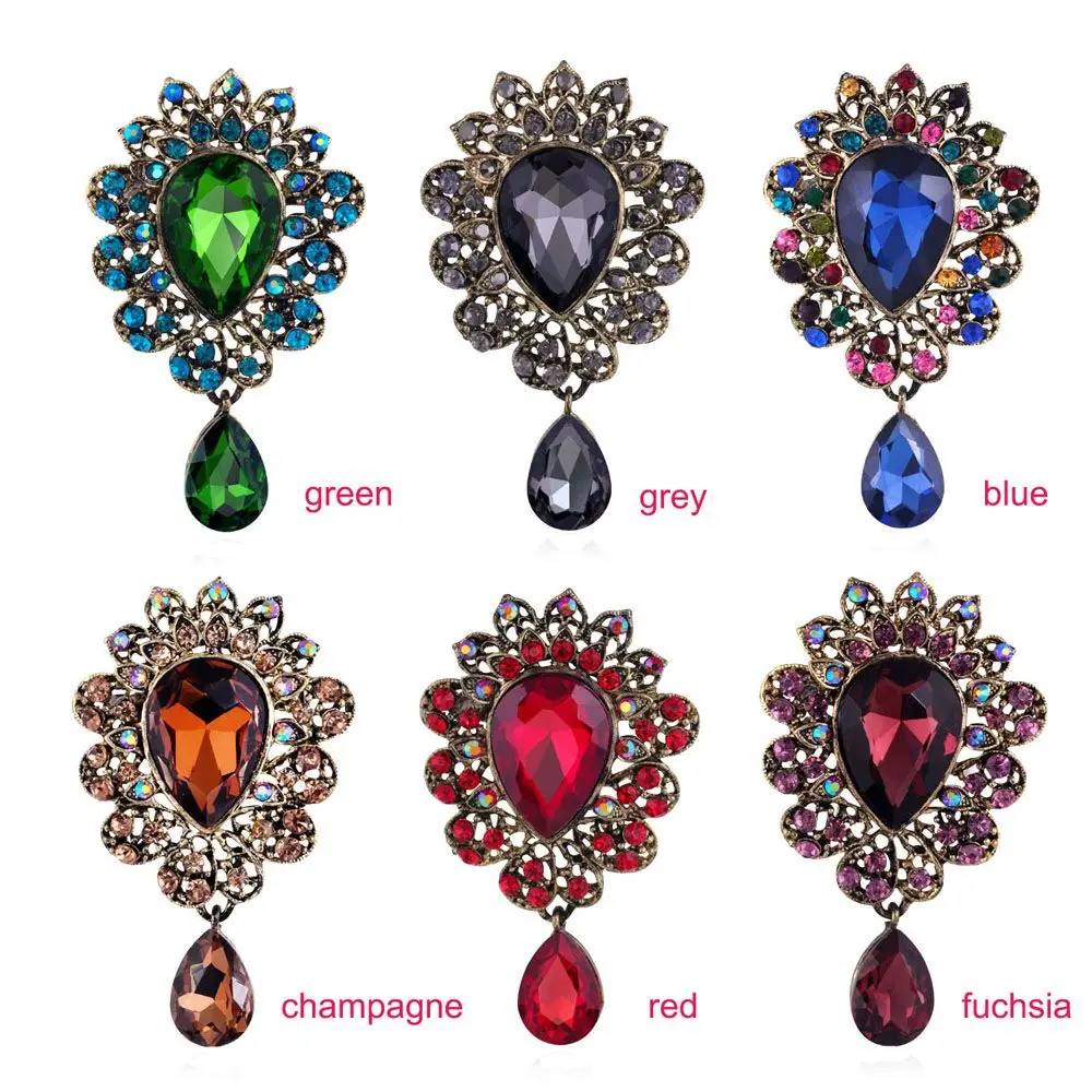 أنيقة فاخرة للجنسين أحجار الراين كريستال فستان مجوهرات الصدار بروش دبابيس الإكسسوارات #5