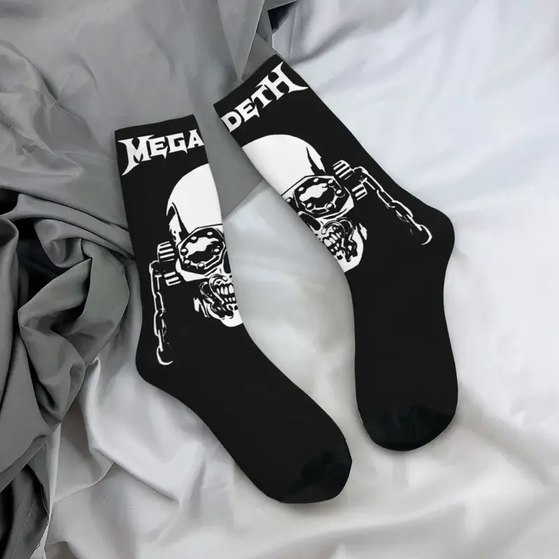 Y2K mężczyźni kobiety Megadeths metalowy zespół rockowy Kuping Mega super miękka moda Harajuku Merch środkowe podkolanówki najlepszy prezent