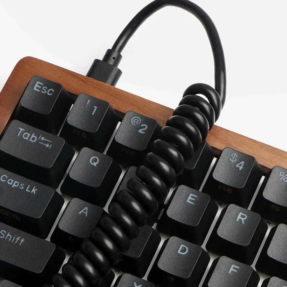 

1pc Durable Coiled Usb For Type-C Spring Spiral Fast Charging Data Transfer For Mechanical Coiling Keyboard Cable Coil Spring