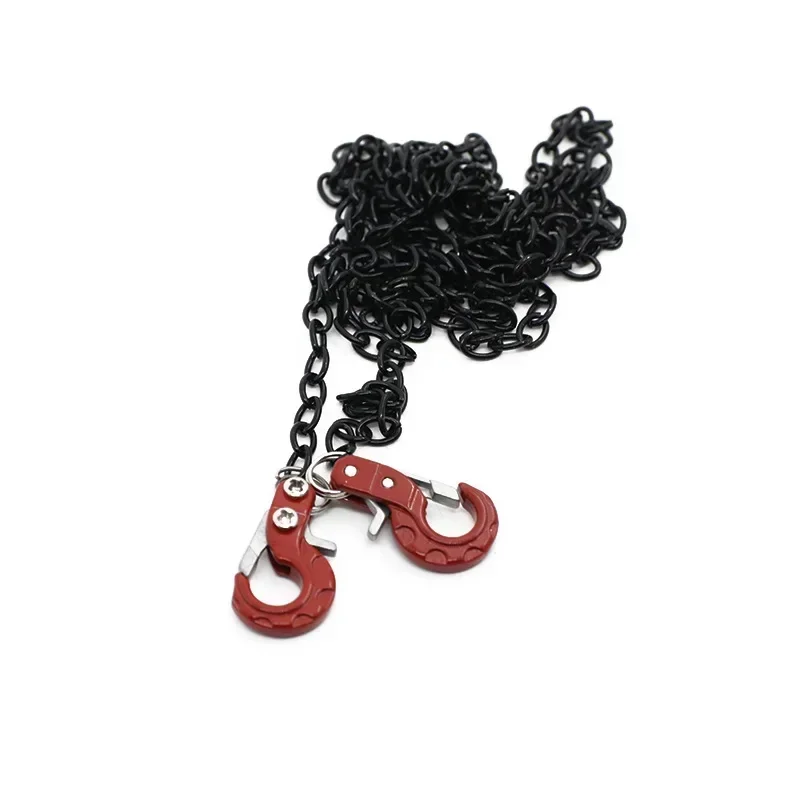 Gancio per rimorchio CNC in metallo per auto RC Gancio per verricello con accessori per catena di rimorchio per 1/10 Axial SCX10 Trxs TRX4 D90 Tamiya CC01