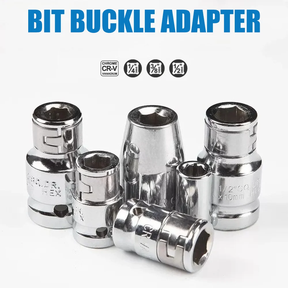 1/4" 3/8" 1/2" Ratchet Socket Adapter Square Drive To 6.3mm 8mm 10mm Hex Shank Socket Bits Converter Screwdriver Adapter