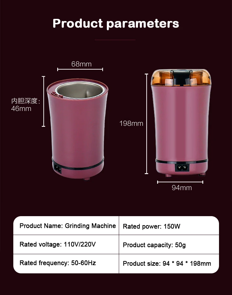 110V/220V przenośne wielofunkcyjne młynek do kawy elektryczne Mini ze stali nierdzewnej ziarna ziarna zioła orzechy maszyna do mielenia
