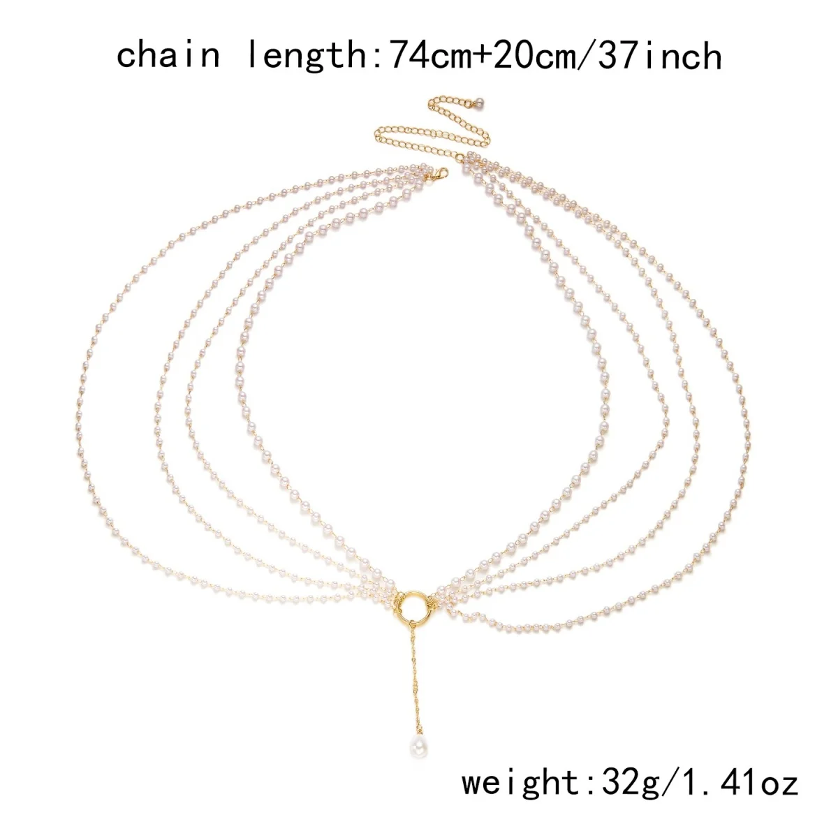 Barocke unregelmäßige Imitation Perle Perlen Halskette für Frauen Männer minimalistische mehrschichtige Perle Kette Halsband vielseitiger Körperschmuck – Detail 25